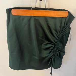 Pacsun forest green silk skirt